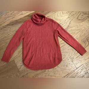 Pink Marled Cowl Neck Sweater